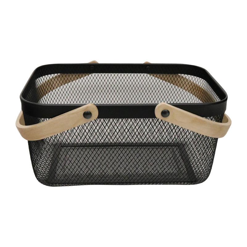 Mesh Harvest Basket with Handles - Black