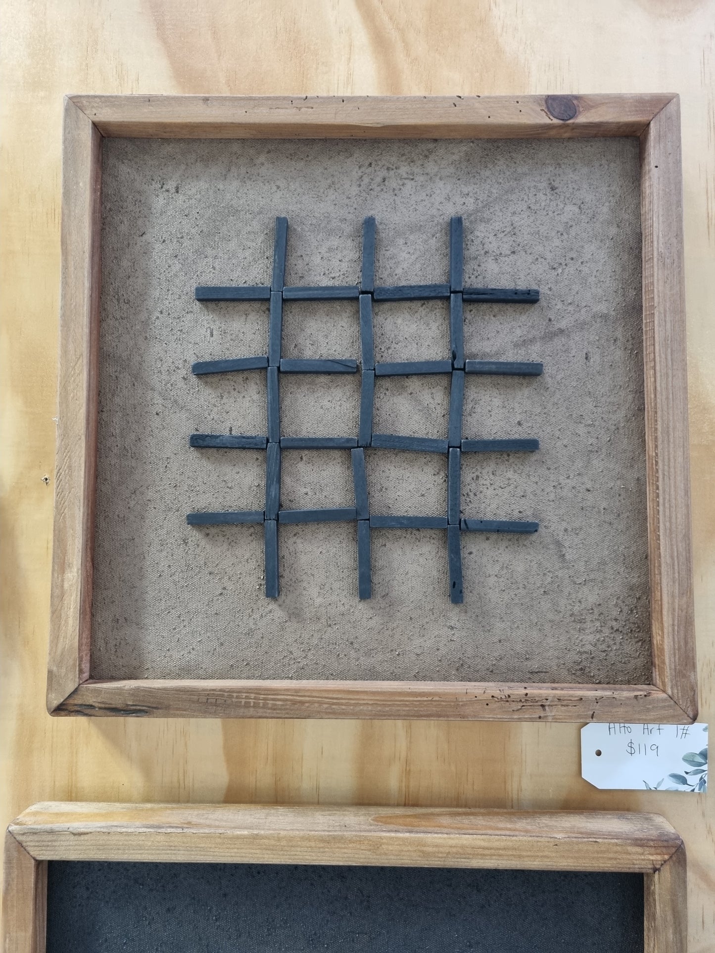 Alto Wall Art Small Square - Natural & Black Grid