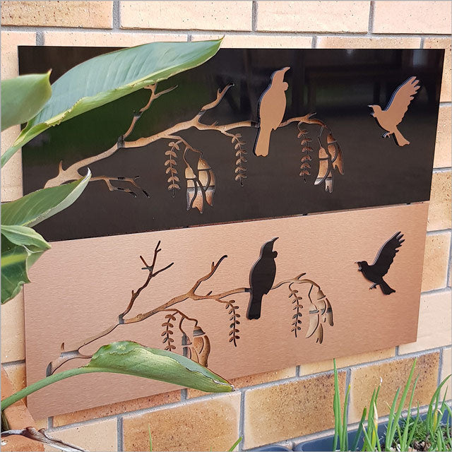 Outdoor Art Panel - Tui & Kowhai