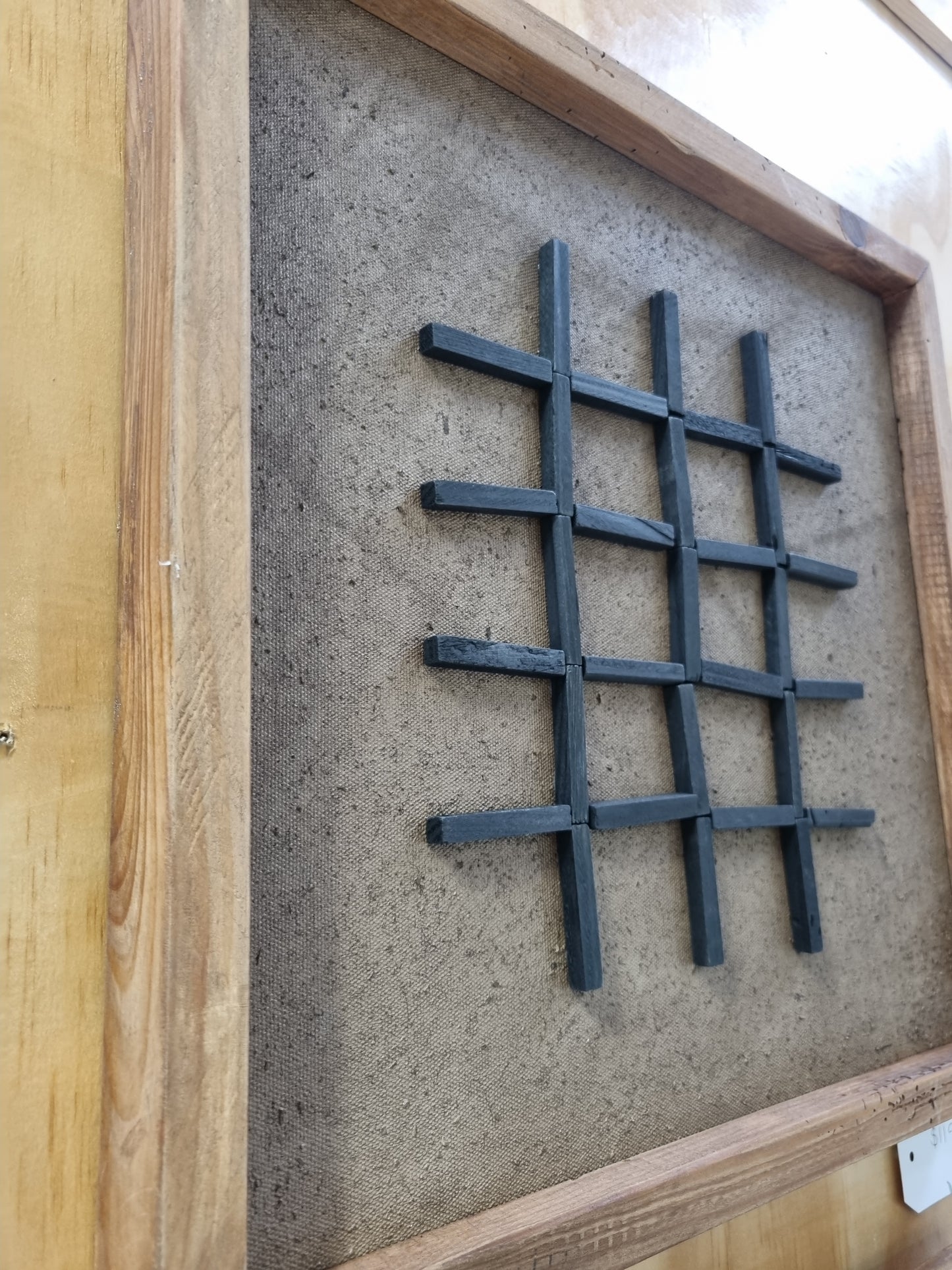 Alto Wall Art Small Square - Natural & Black Grid