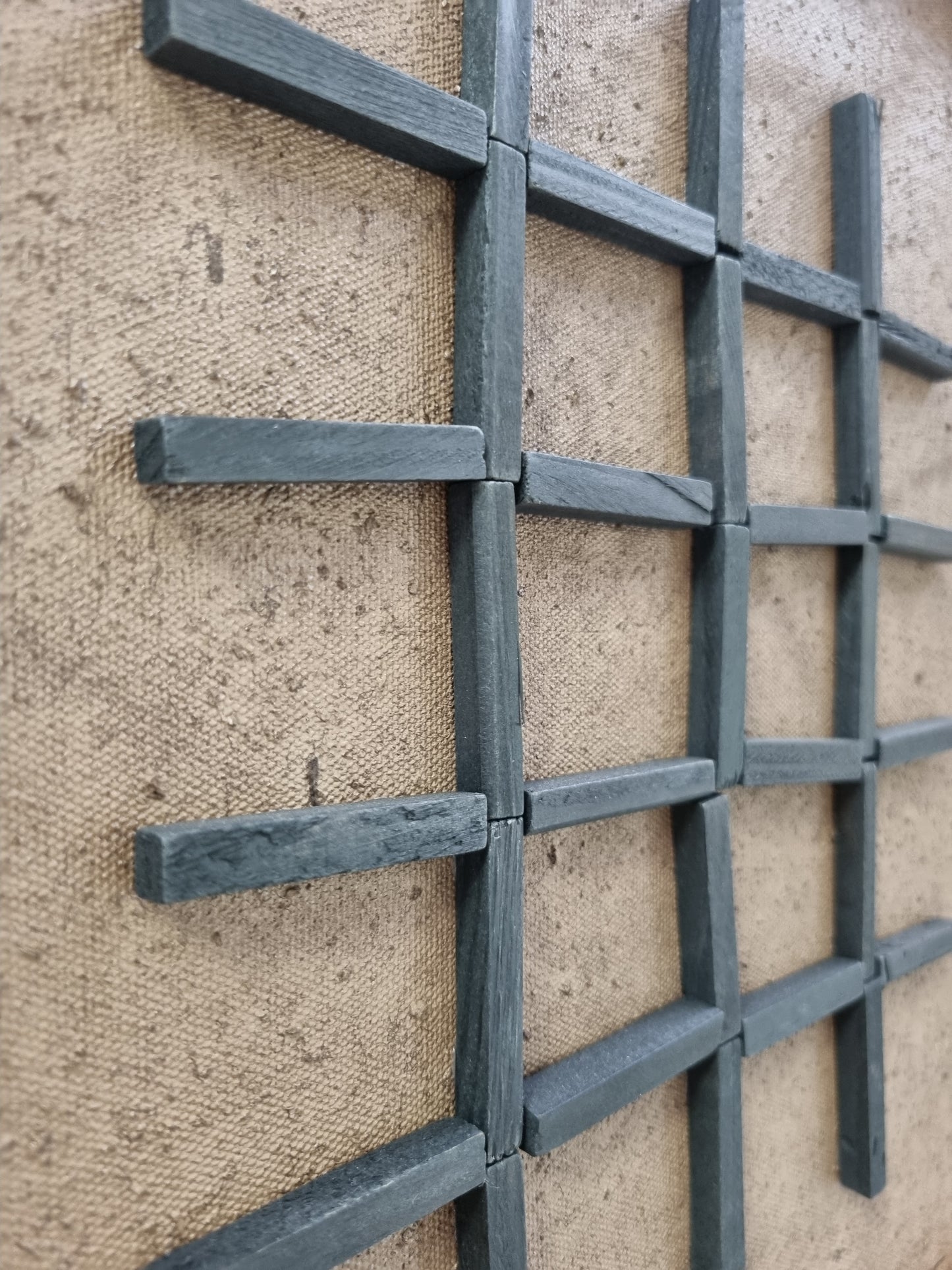 Alto Wall Art Small Square - Natural & Black Grid