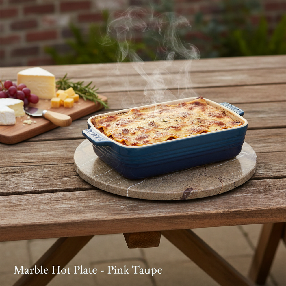 Pink Taupe Marble Round Plate / Tray