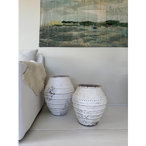 Lombok Mia Pot - Antique Whitewash Large