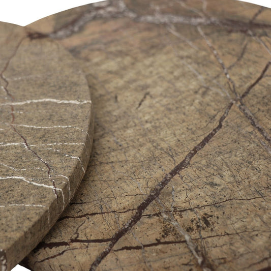 Pink Taupe Marble Round Plate / Tray