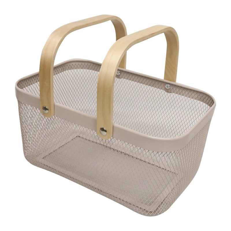 Mesh Harvest Basket with Handles - Nude