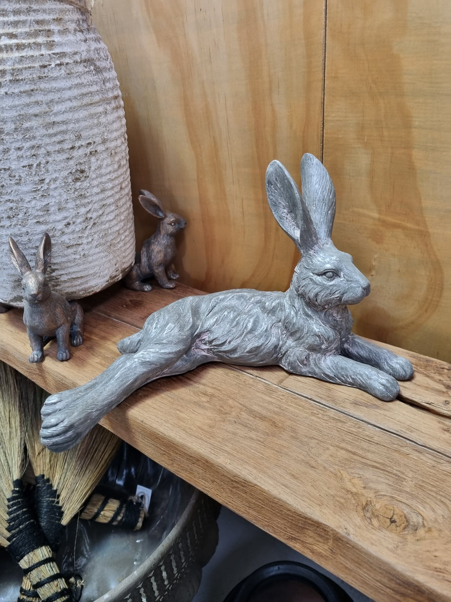 Junior Laying Country Hare - Grey