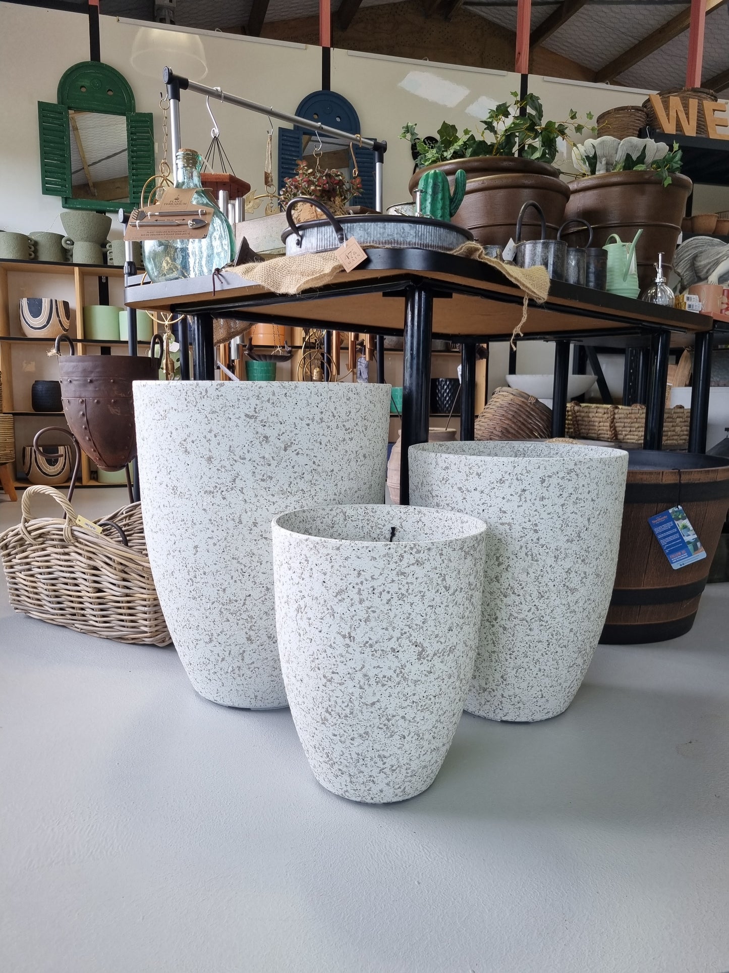 Granite Look Resin Planters