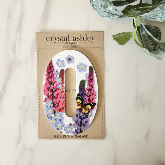 NZ Floral House Number - 0