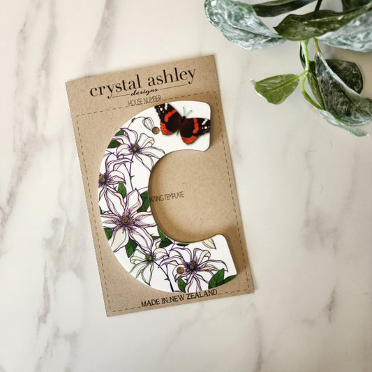 NZ Floral House Number - C