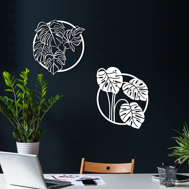 Monstera Deliciosa Wall Art - White