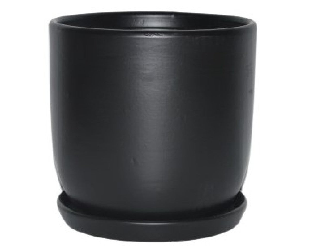 Jessica Egg Pot and Saucers - Matt Black