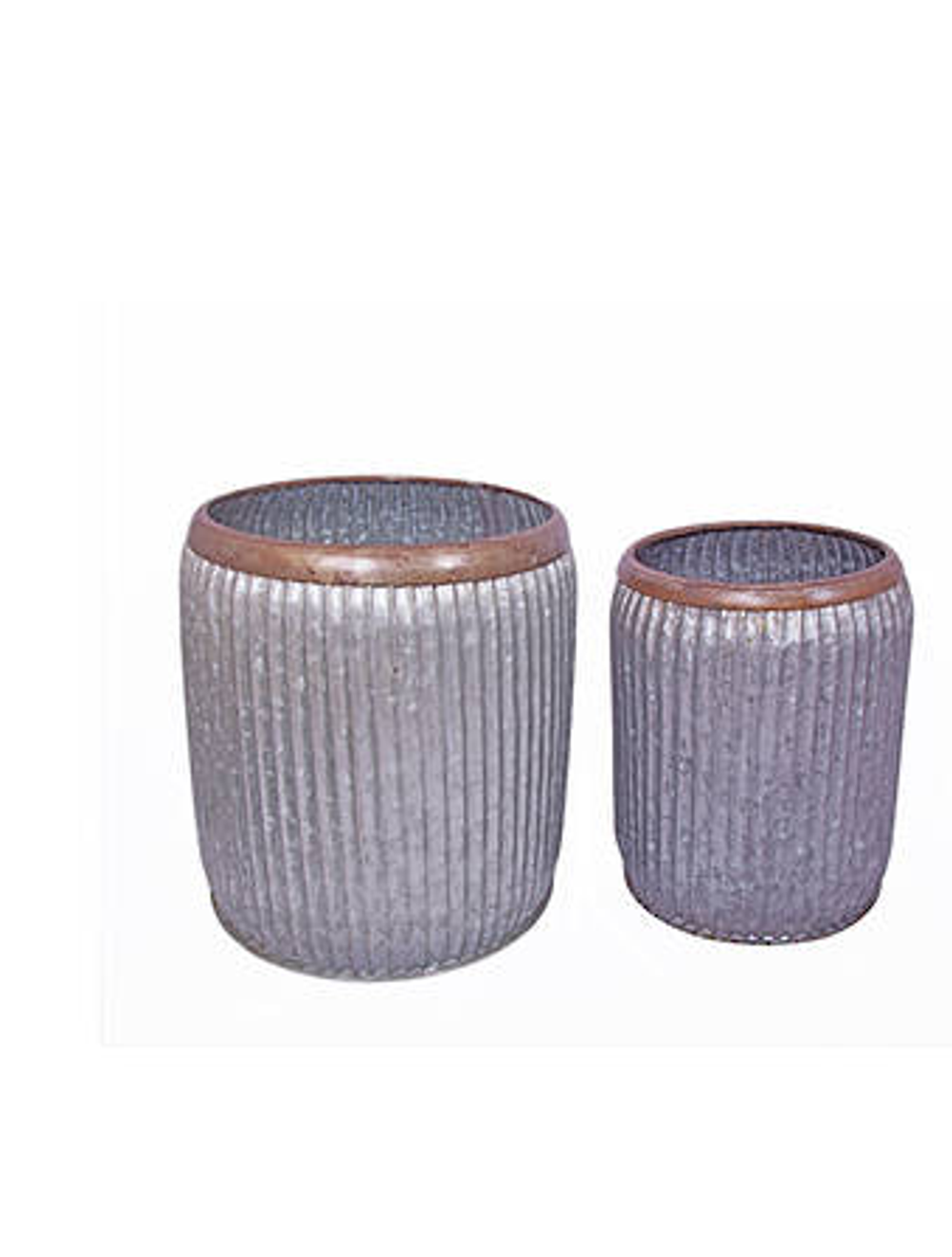 Miller Barrel Planters - Galvanised Metal