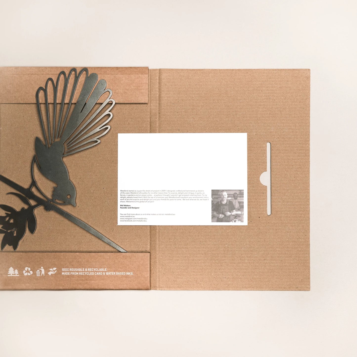 Metal Bird - Fantail Piwakawaka