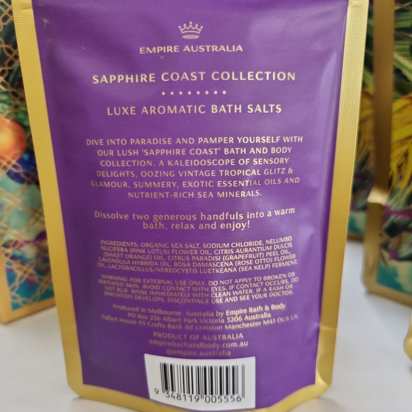 Sapphire Coast - Lotus Flower & Sweet Orange Bath Salts 125gm