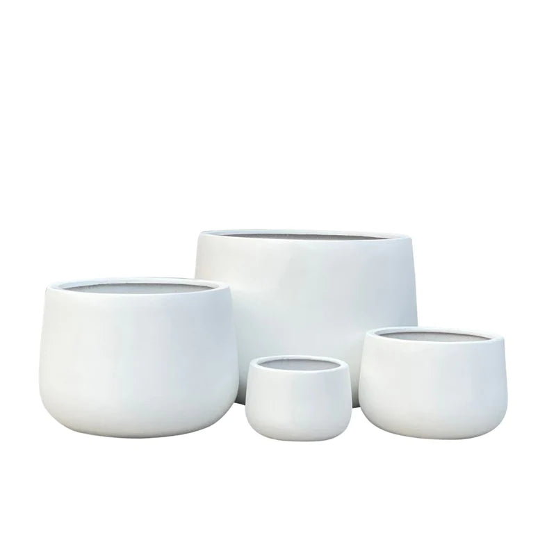 Saxton Drum Pots - White