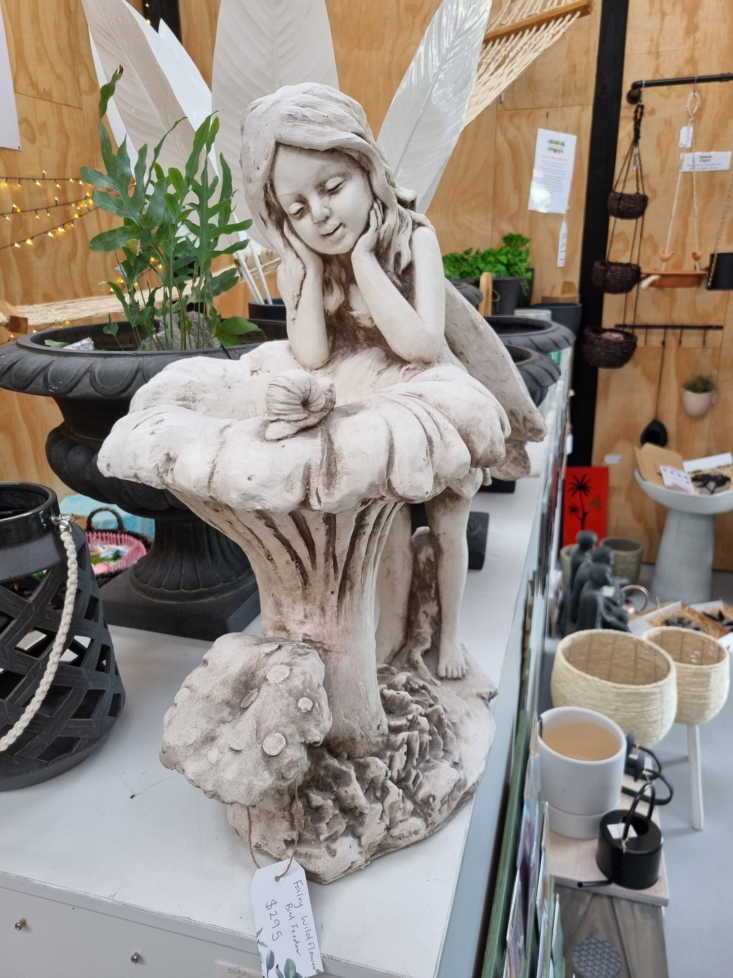 Garden Statue - Wildflower Fairy Bird Feeder