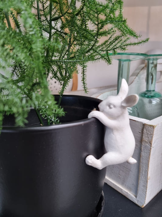 Rabbit Pot Ornament - White