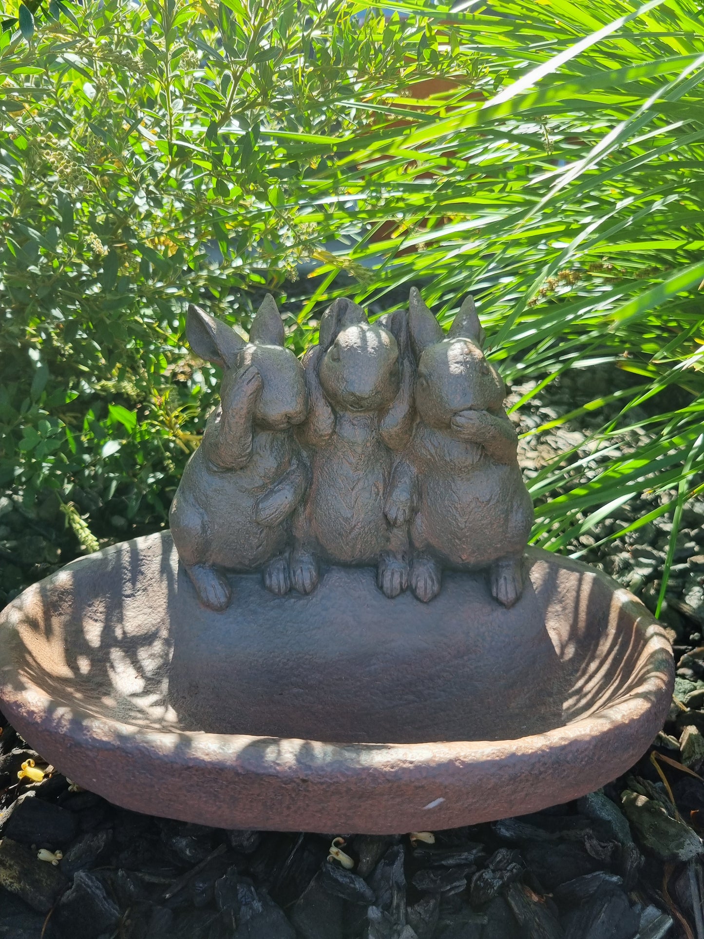 Speak, Hear, See No Evil -Rabbit Bird Feeder