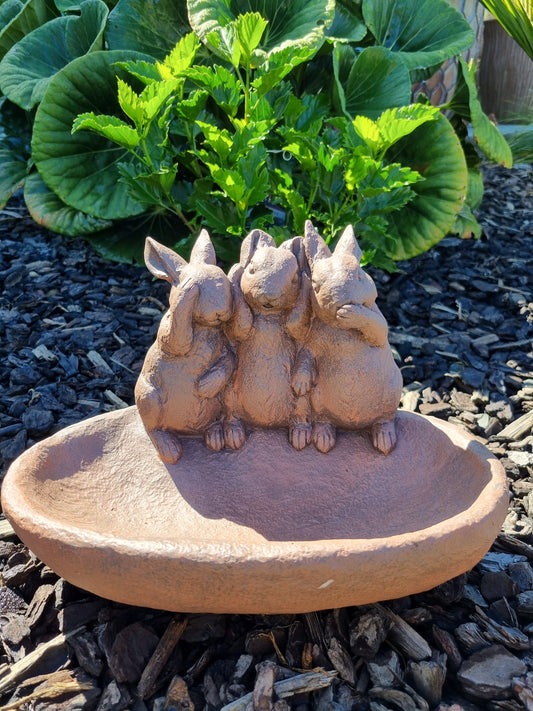 Speak, Hear, See No Evil -Rabbit Bird Feeder