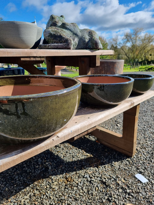 Deep Green Planter Bowls