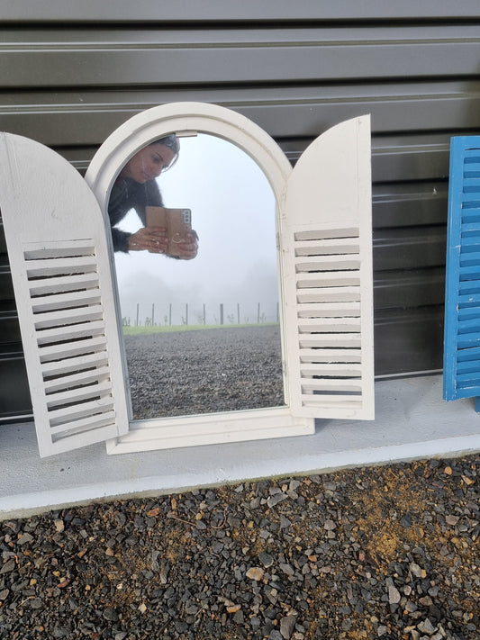 SUPERDEAL - Garden Mirror - White Arch