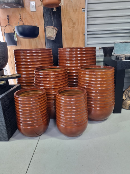 Ribbed Pots - Desert Terracotta