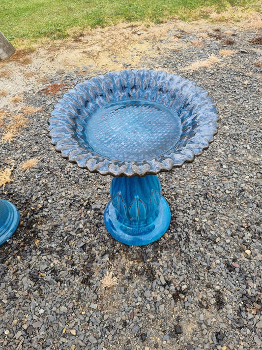 Blue Flower Bird Bath