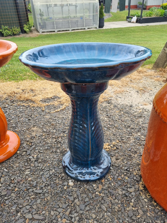 Blue Tulip Bird Bath