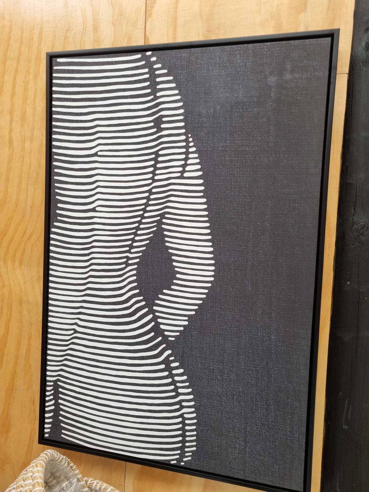 Striped Woman Silhouette Canvas Art