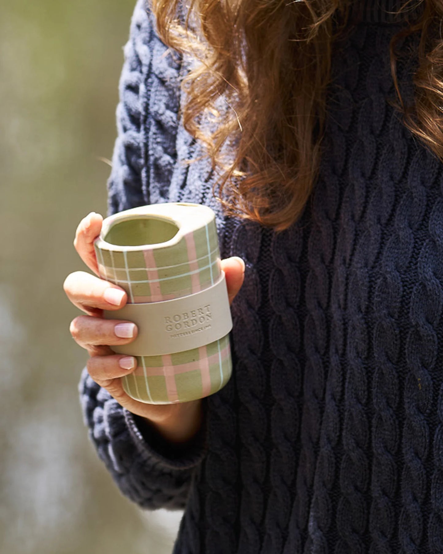 Sage and Blush Travel Mug - Robert Gordon Pottery