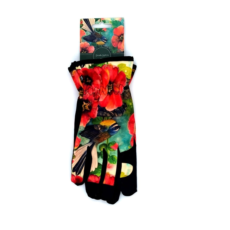 NZ Artist - Gardening Gloves (Fantail Hollylocks)