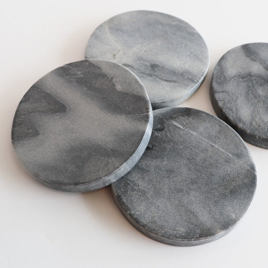 Grey Marble Coasters - Set of 4