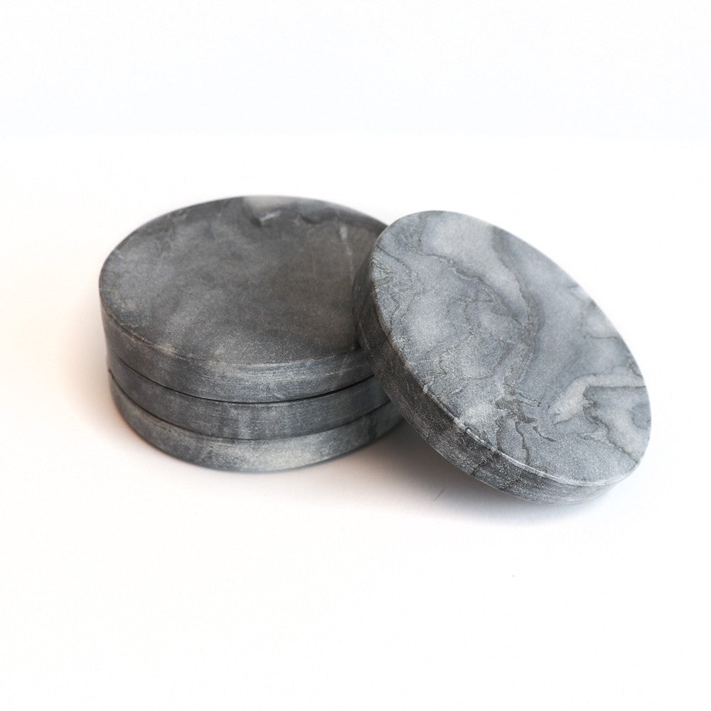 Grey Marble Coasters - Set of 4