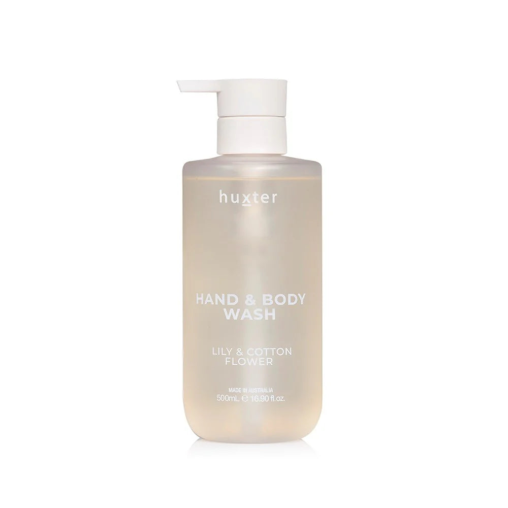 Huxter Hand & Body Wash - Lily & Cotton Flower 500mls