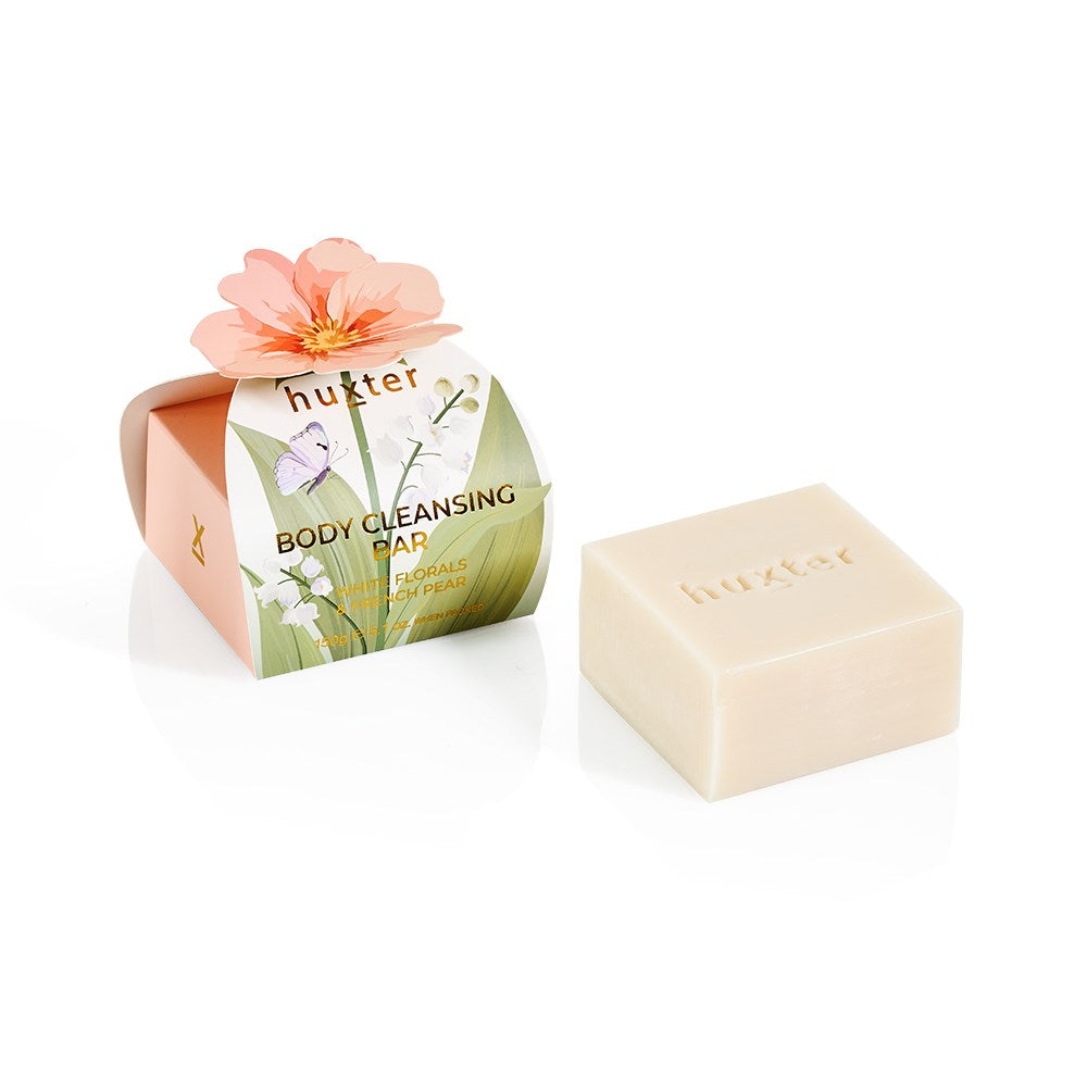 Huxter Body Cleansing Bar Gift Box - White Florals & French Pear