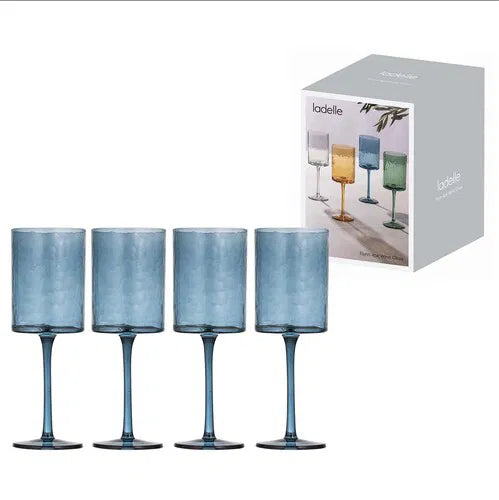 Flynn Wine Glasses - Blue 4pk