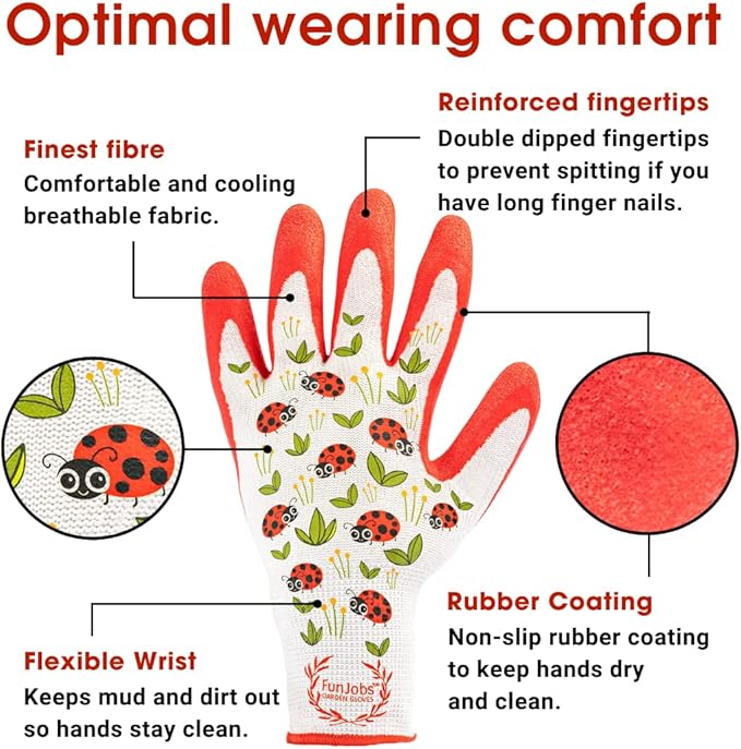 FunJobs - Gardening Gloves Lady Bugs
