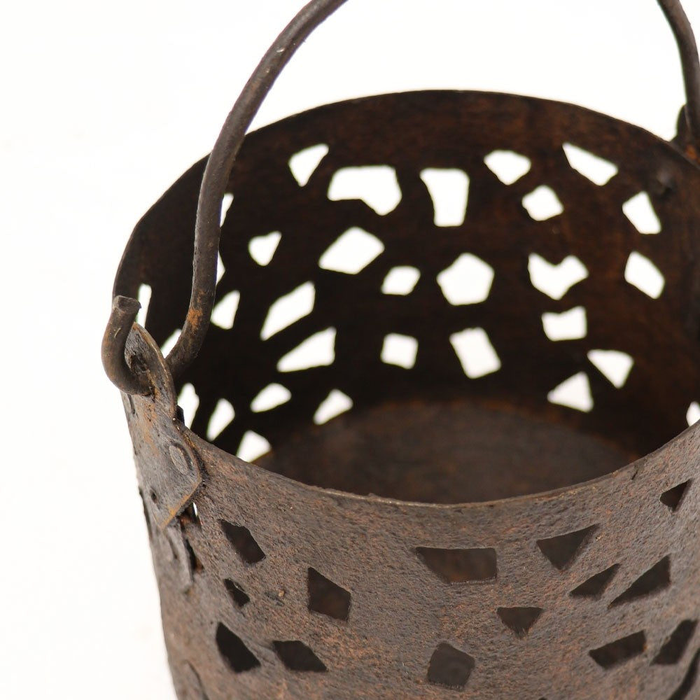 Original Iron Pinjara Pot / Candle Holder