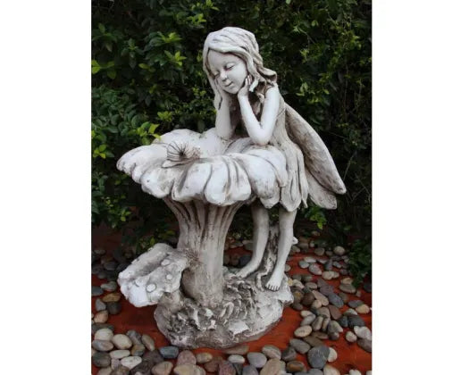 Garden Statue - Wildflower Fairy Bird Feeder