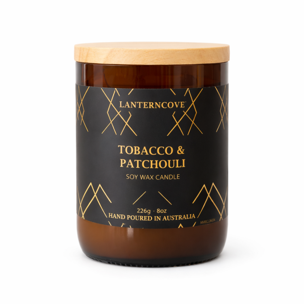 Lanterncove AMBERESQUE - Tobacco & Patchouli 226g Candle