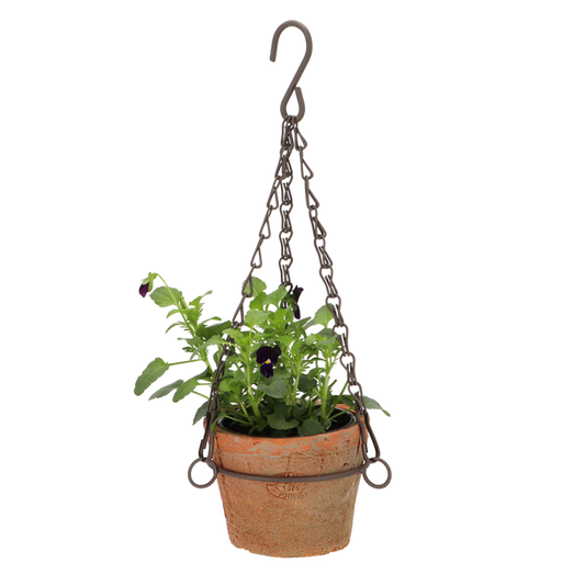 Hanging Terracotta Pot with Wire Frame - Small