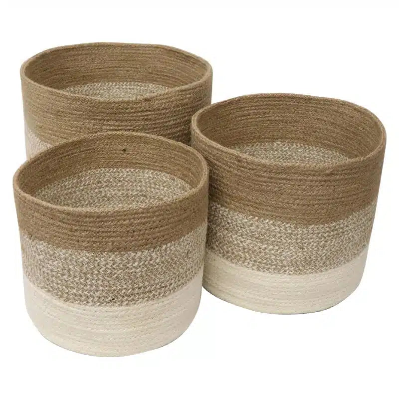 Jute Baskets - Natural & White