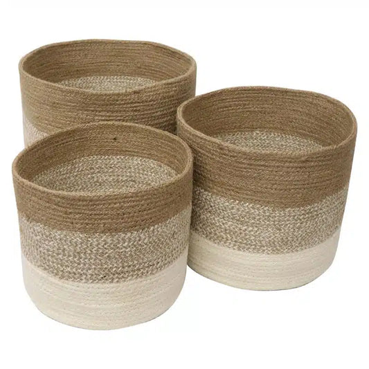 Jute Baskets - Natural & White