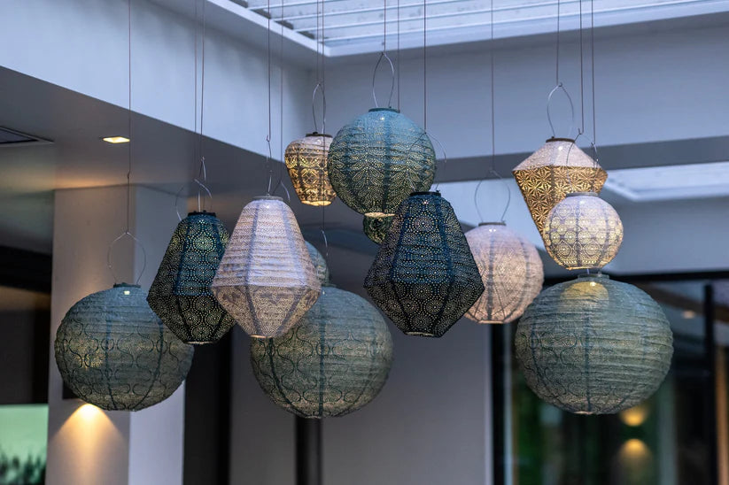 Lumiz Solar Lantern - Can 30cm (2 colours Green and Taupe)