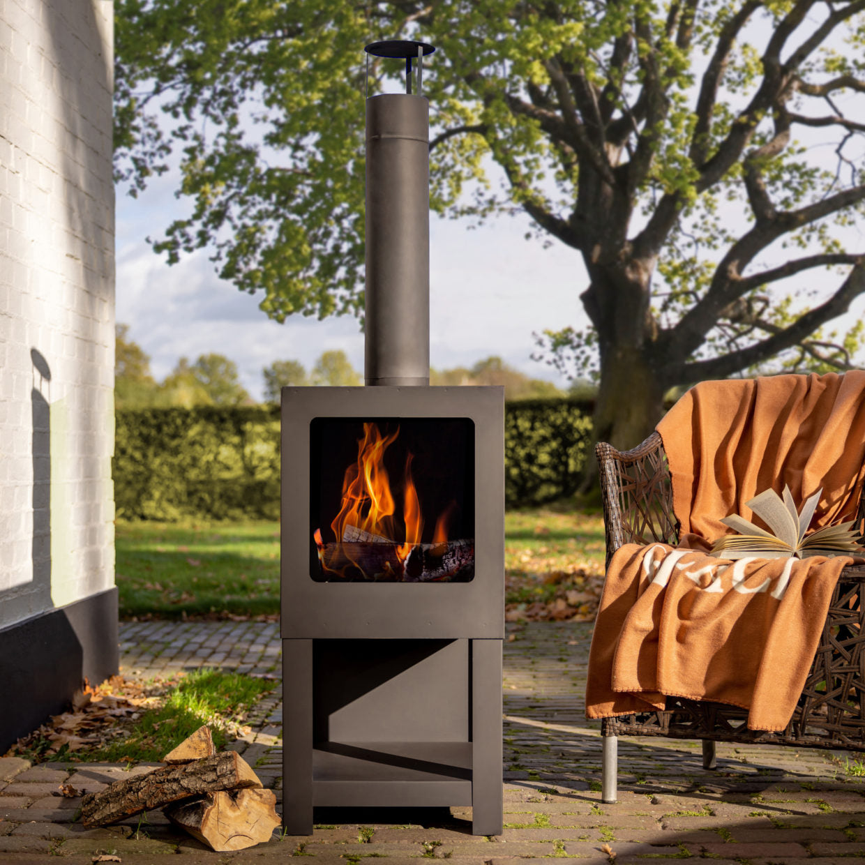 SUPERDEAL - Corten Steel Terrace Fire Black