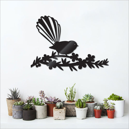 Fantail on Manuka (Black) - Outdoor / Indoor