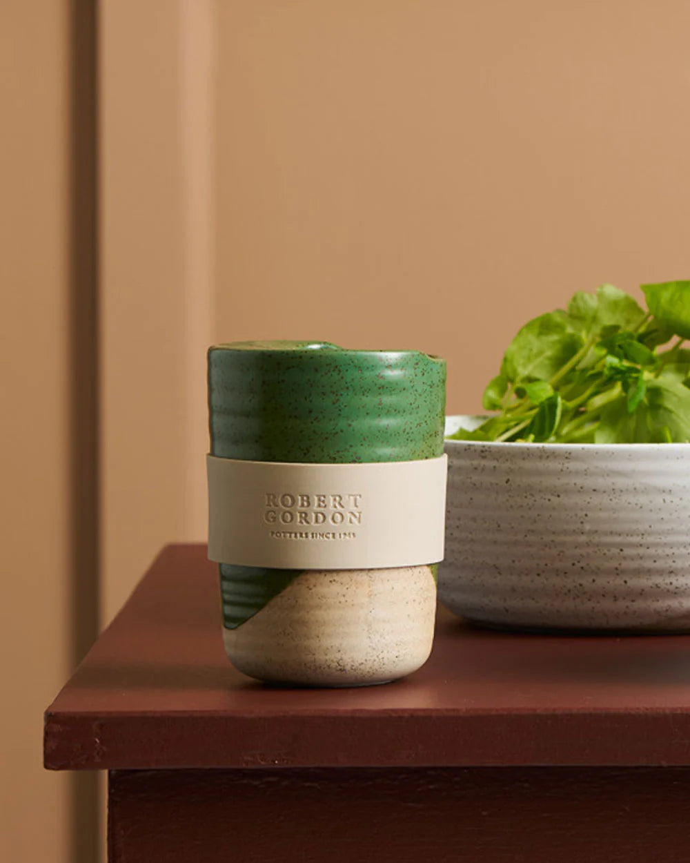 Green Travel Mug / The Wanderer - Robert Gordon Pottery