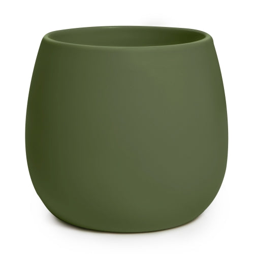 Deep Green Egg Pot and Saucer
