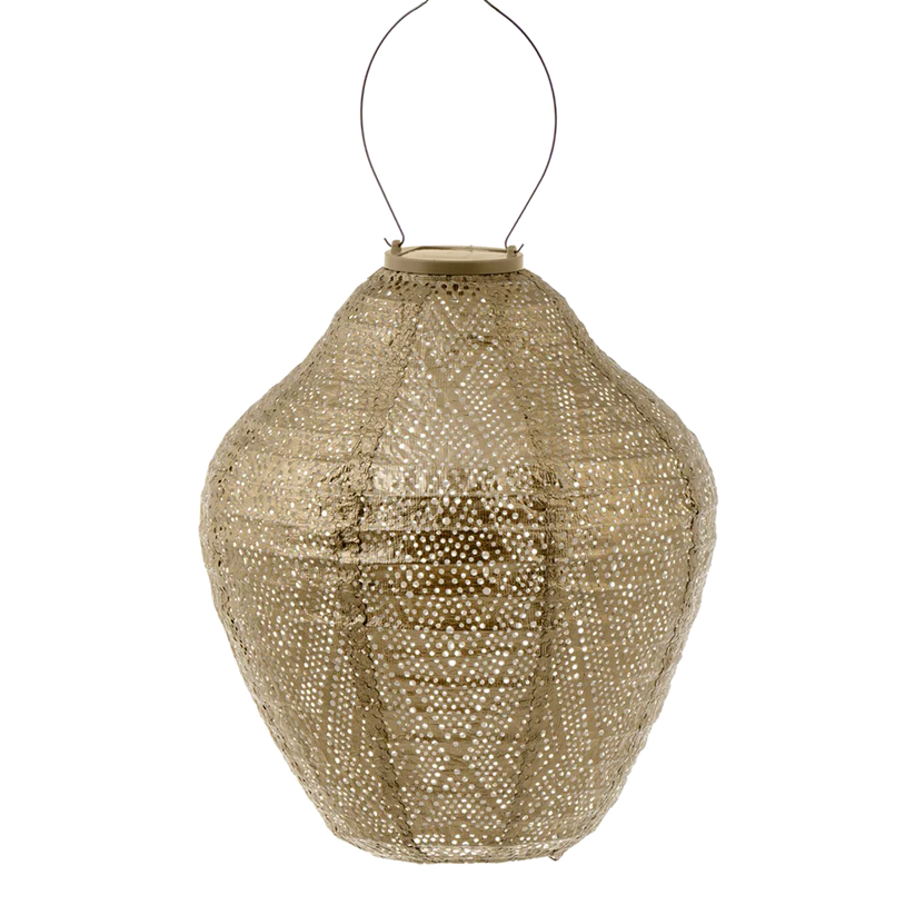 Lumiz Solar Lantern - Jar 30cm Gold Ikat