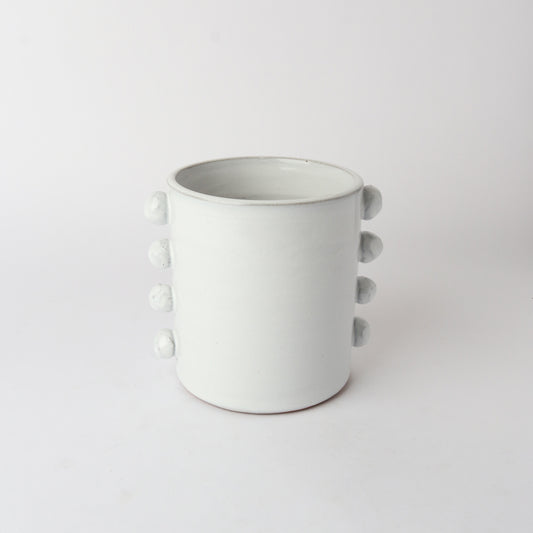 Terracotta Ball Planter - White